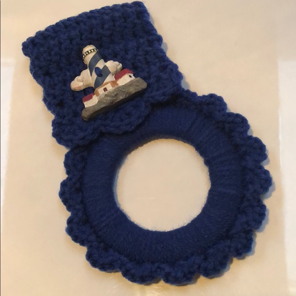 Lighthouse kitchen towel hanger blue great gift idea